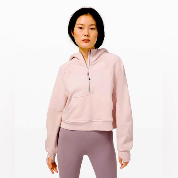 lululemon athletica Tops - Lululemon Dusty Rose Pink Purple Scuba 1/2 Cup Hoodie Sweatshirt M/L